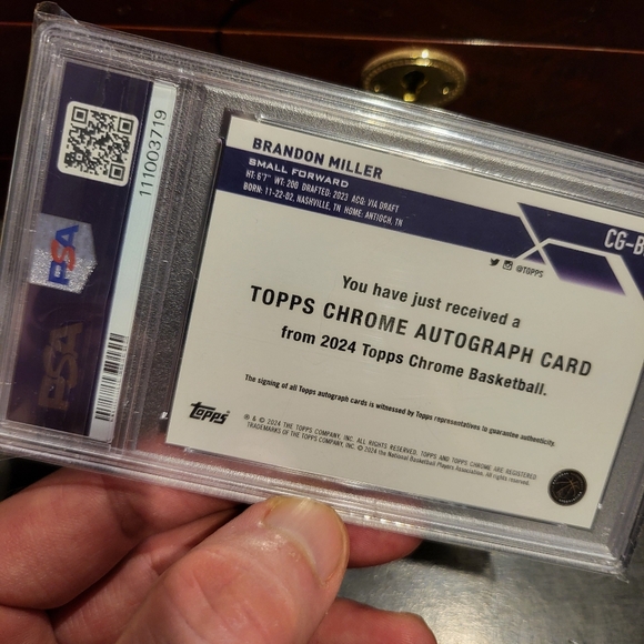 2023 TOPPS CHROME AUTO #CGBM BRANDON MILLER ROOKIE RC PSA 9 - Picture 2 of 2